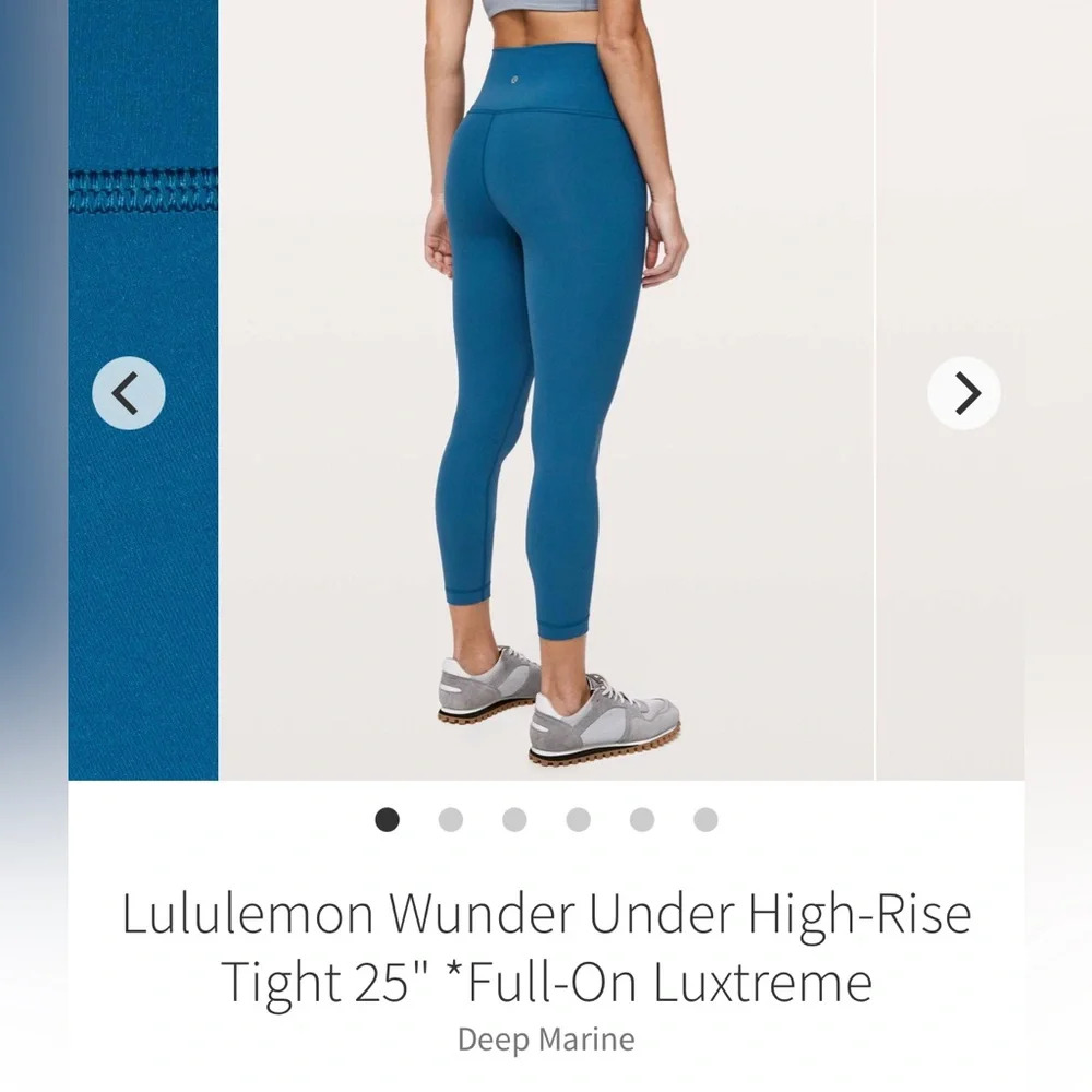 Lululemon Wunder Under High-Rise Tight 25" *Full-On Luxtreme Deep Marine sz 6